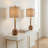 34" Metal Table Lamp With White Shade