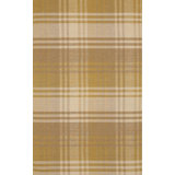 Yellow Hand-Knotted Wool Golden Plaid Weave Geometric Modern Contemporary Carpet Rug