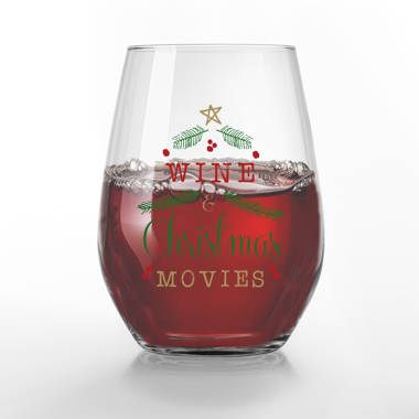 The Holiday Aisle Naughty and Nice 2-Piece Stemless Wine Glass Set