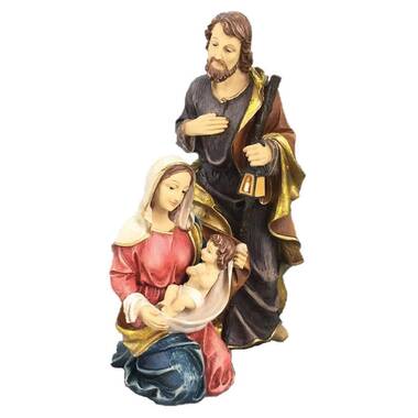 TOETOL Manger for Nativity Set for Inside Resin Scale Holy Family Nativity  Stable Creche Desk Tabletop Home Decor Collectable Christmas Decorations 7  inch 