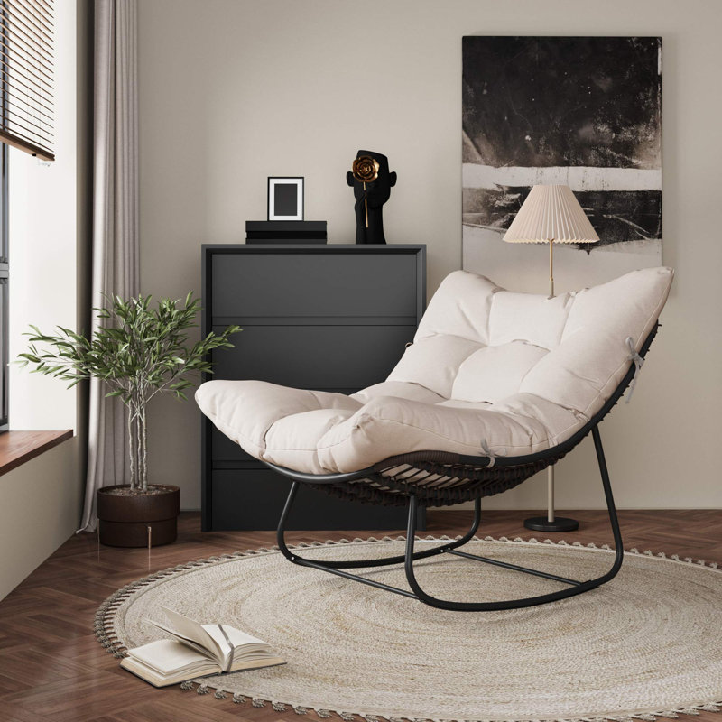 Chaise berçante Henadz, Beige
