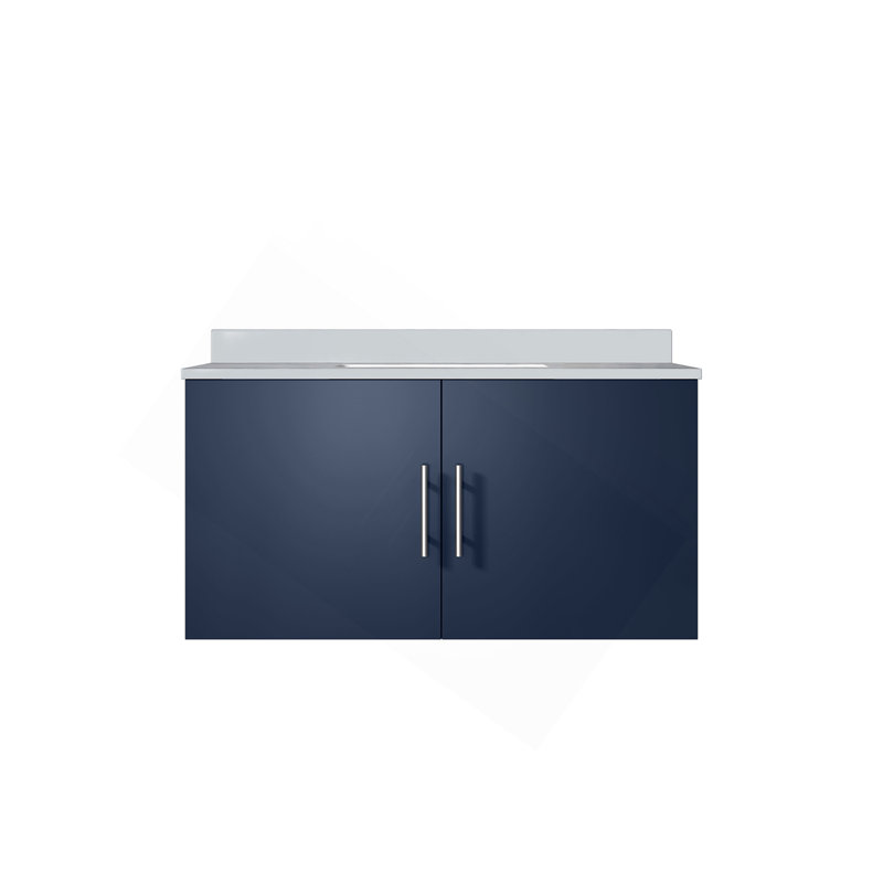Meuble-lavabo bleu marine 36 po X P 22 po D, avec plateau en marbre de culture, Marine