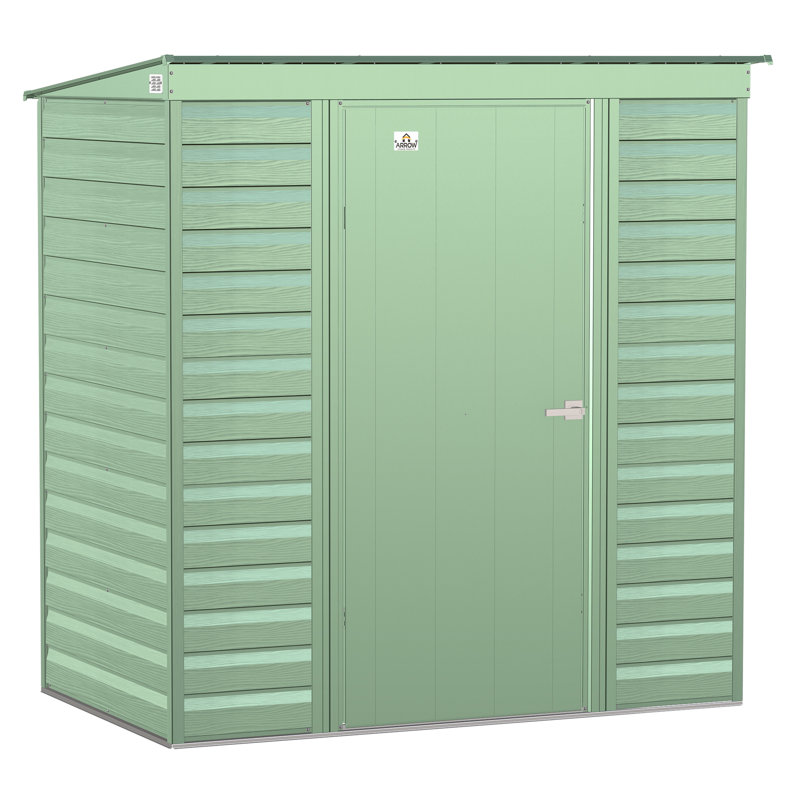 6 ft. Sage Green Galvanized Steel Storage Shed Kit