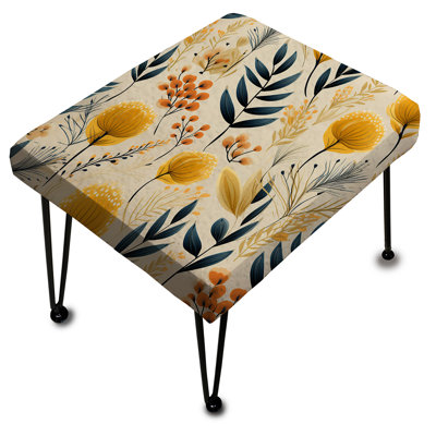 Botanical Flowers Rustic Charm II - Repose-pieds rectangulaire botanique