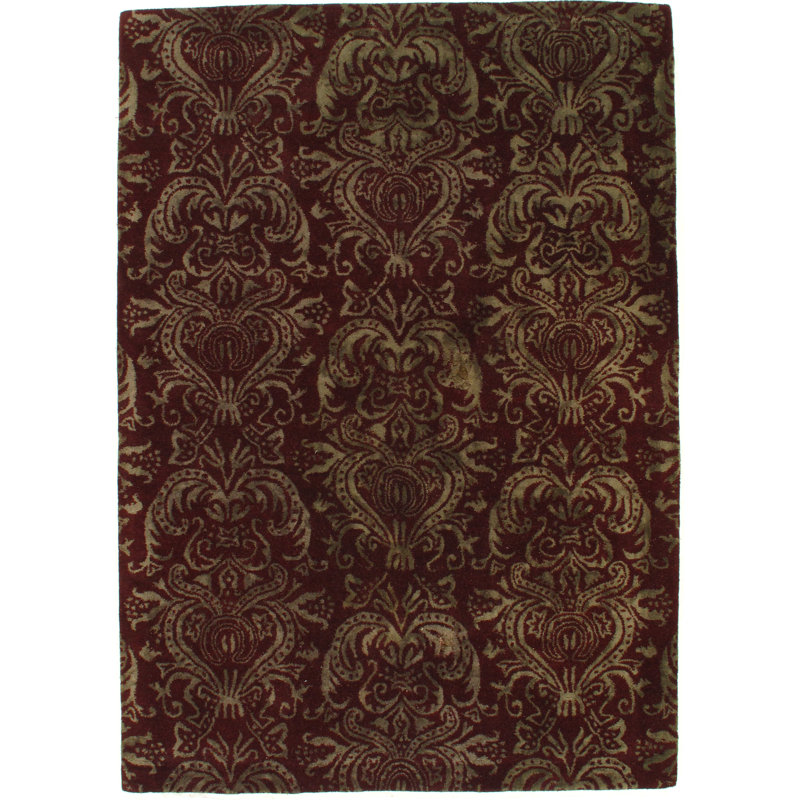 Wanamaker Hand Woven Cotton and Silk Damask Area Rug