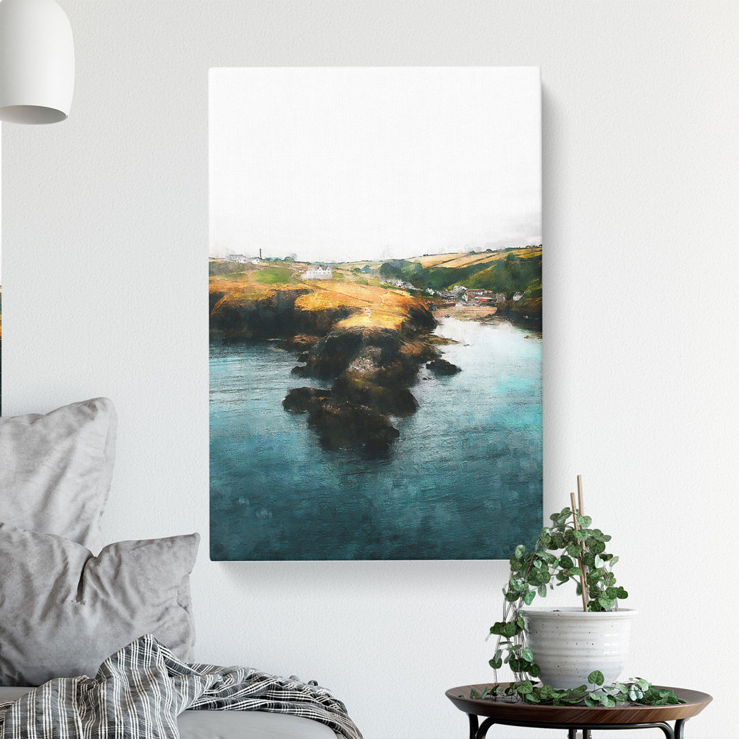 View Of Port Isaac In Cornwall - Wrapped Canvas