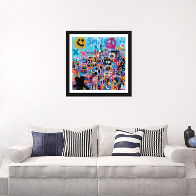 Sourire - reproduction d'art murale - papier d'art encadré