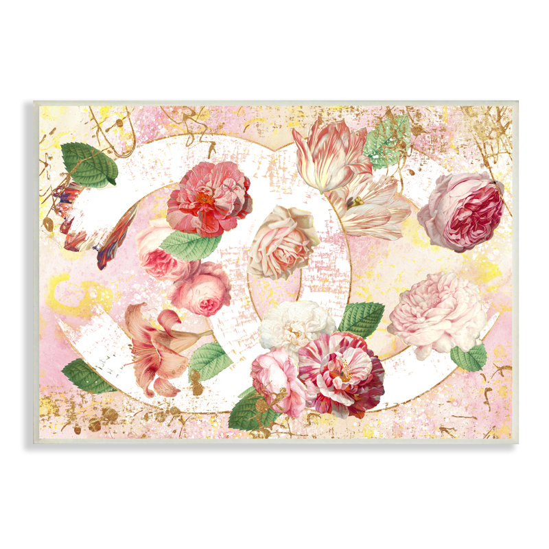«Glam Fashion», motif floral rose par Ziwei Li - impression, H 10 po x l 15 po, Plaque murale