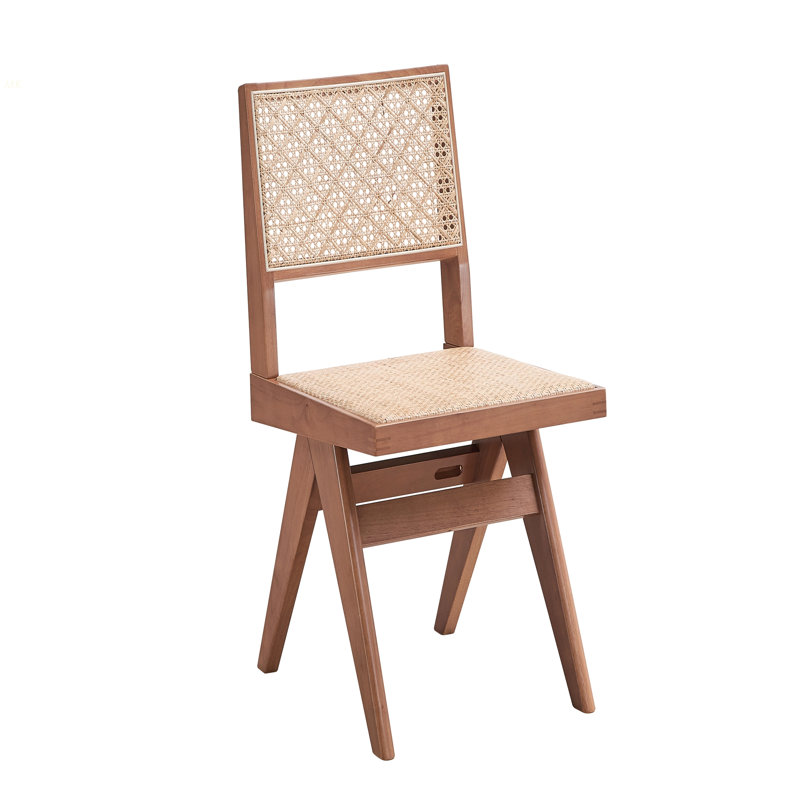 Velentina Rattan & Natural Finish Side Chair (Set Of 2)