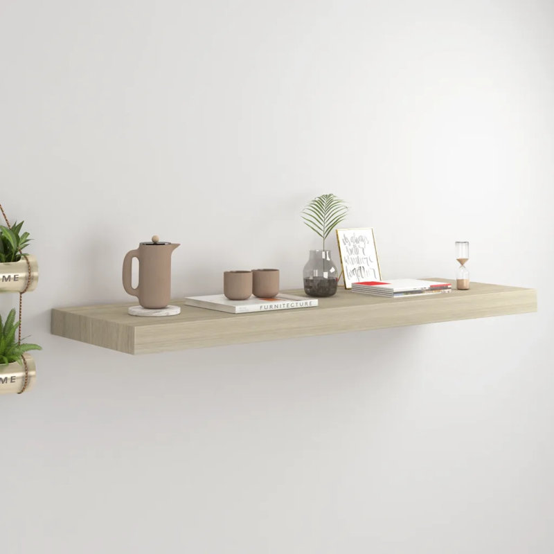 Artamas Floating Shelf, 3.8cm H x 23.5cm W x 80cm D, Oak