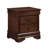 Bedroom Nightstand With 3 Drawers In Brown Cherry, Elegant Traditional Style Veneer And Dark Bronze Cherry