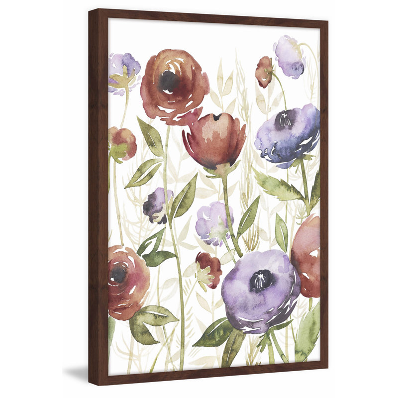 «Jeweltoned Blossoms I», reproduction encadrée, H 24 po x l 16 po x P 1,5 po