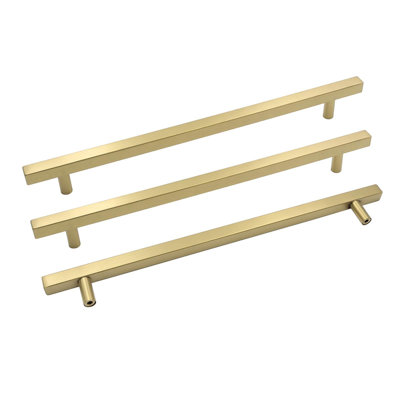 25 Pack Gold Cabinet Handles 3-3/4"(96mm) Brushed Brass Cabinet Pulls T Bar Drawer Pulls for Kitchen Cupboard  Drawer Hardware