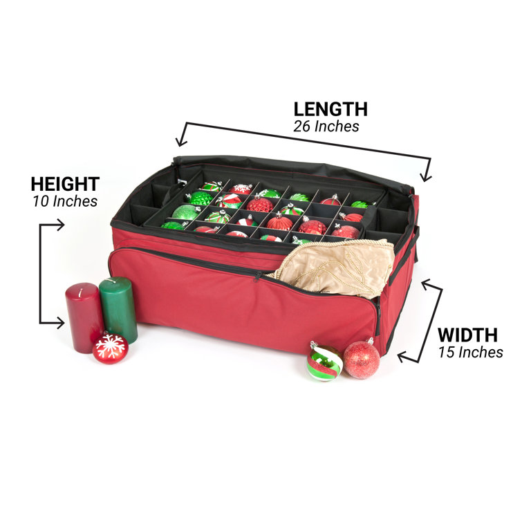 The Holiday Aisle® 10 H x 18.62 W x 13.5 D Christmas Ornament Storage