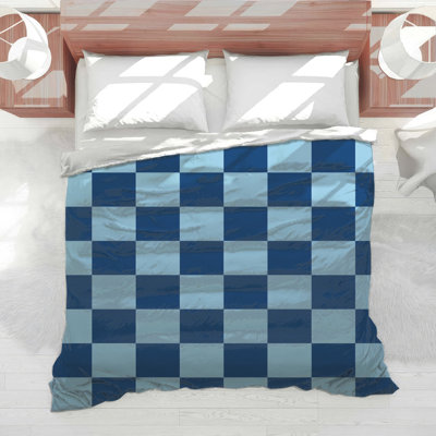 Blue Checkerboard Pattern Comforter
