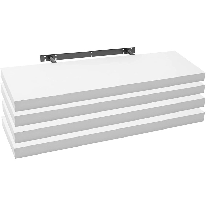 Gatlen 4 Piece Floating Shelf, White, 3.8cm H x 110cm W x 22.9cm D