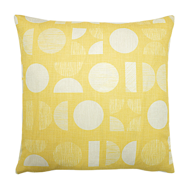 Malmo Geometric Square Throw Pillow Cover, Yellow