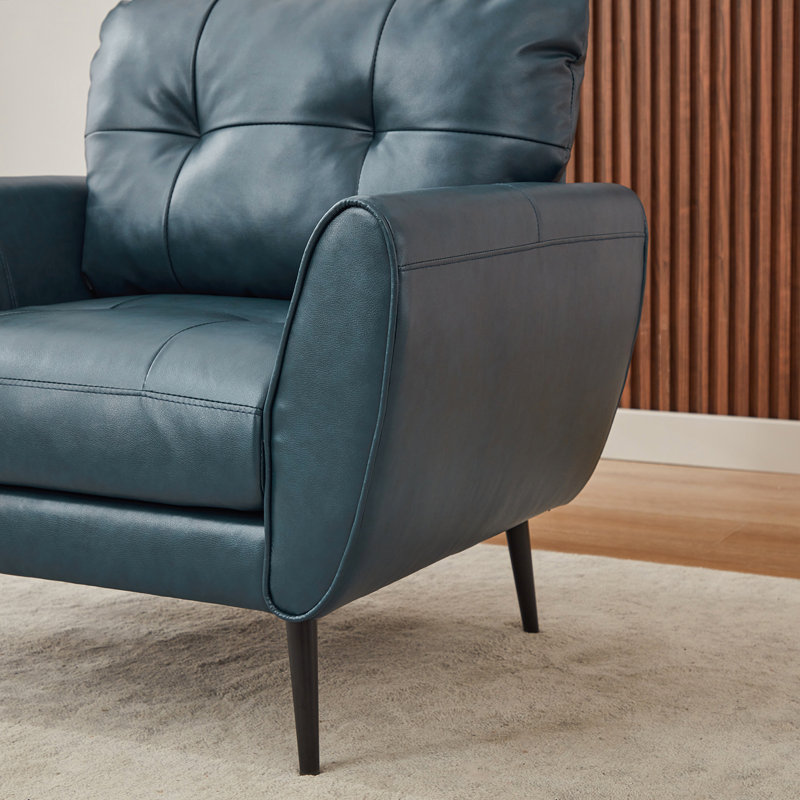 Corvo Faux Leather Armchair, Blue