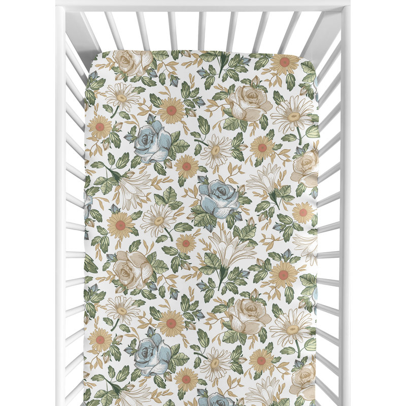 Drap-housse pour lit de bébé Vintage Floral Vintage