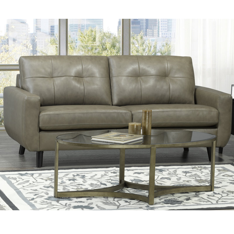 Lathrop Upholstered 78'' Sofa, Green/Grey