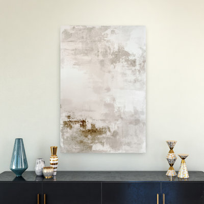 Taupe sur fond blanc abstrait abstrait contemporain, art mural élégant