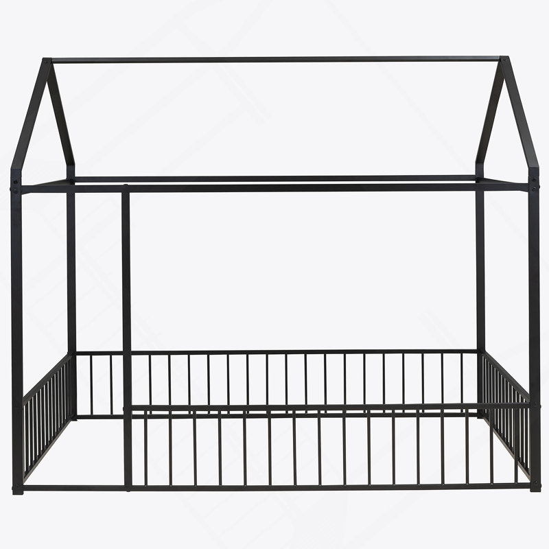 Structure de lit en métal avec clôture, un havre multifonctionnel pour les enfants, les adolescents, les filles et les garçons pour dormir, jouer et rêver
