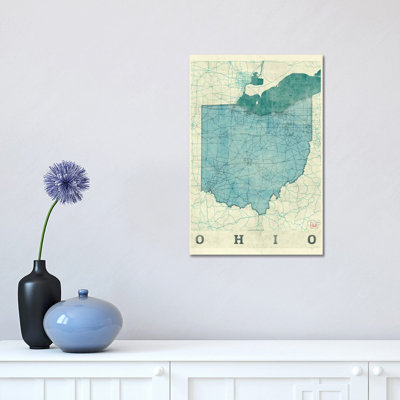 Ohio Map by Hubert Roguski - Wrapped Canvas Print