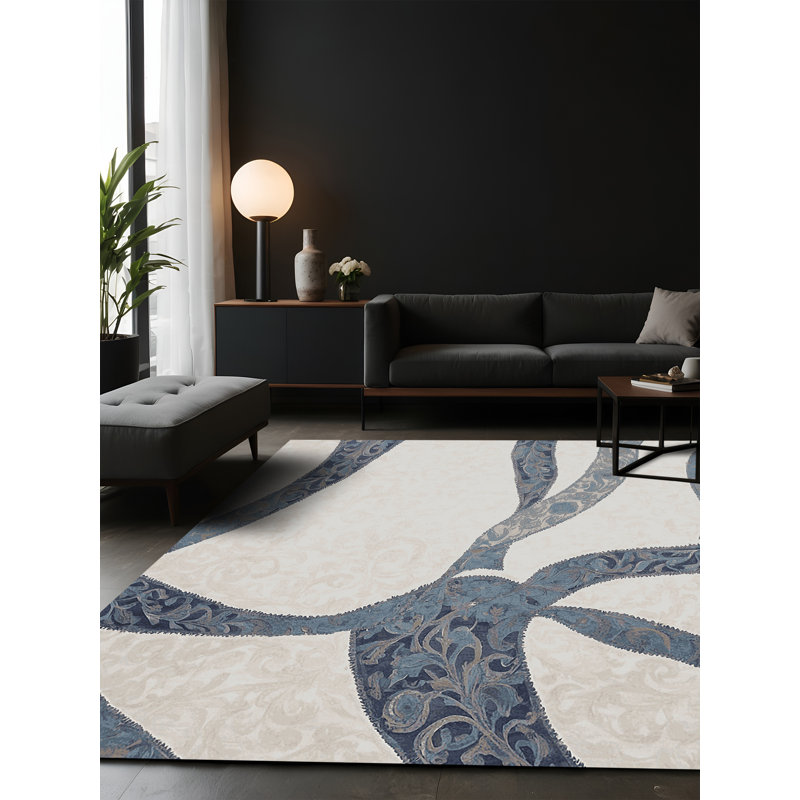 Silky Soft Plush Gray Area Rug, Square 3'