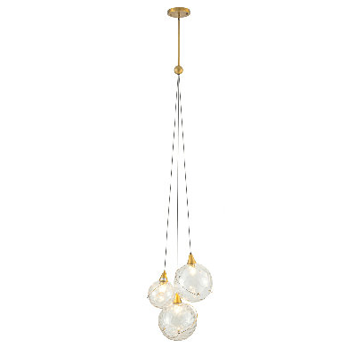 Luminaire suspendu sphère minimaliste 3 lumières Gattis