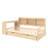 Twin Size Corner Daybed with Storage Drawers & Desk & Charging Port & Bookcase of Natural Color-129865491