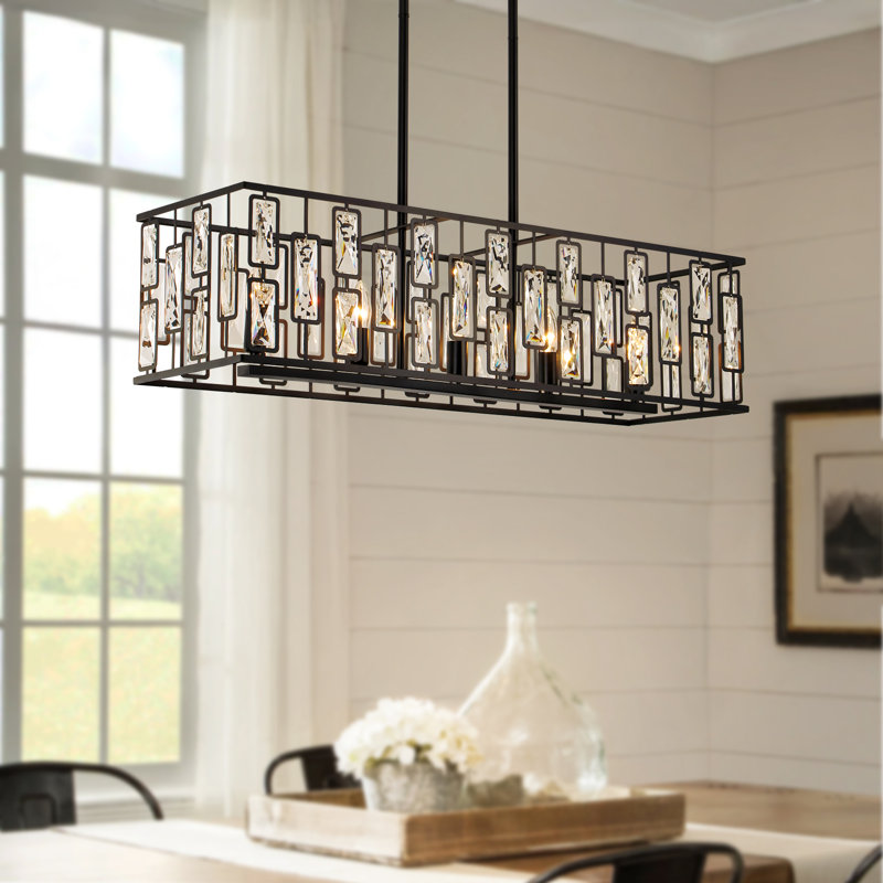 Bolton 5 - Light Crystal Kitchen Island Linear Chandelier