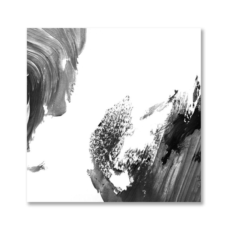 Fumée noire et blanche - impression sans cadre, Métal, H 24 po x l 24 po x P 1,5 po
