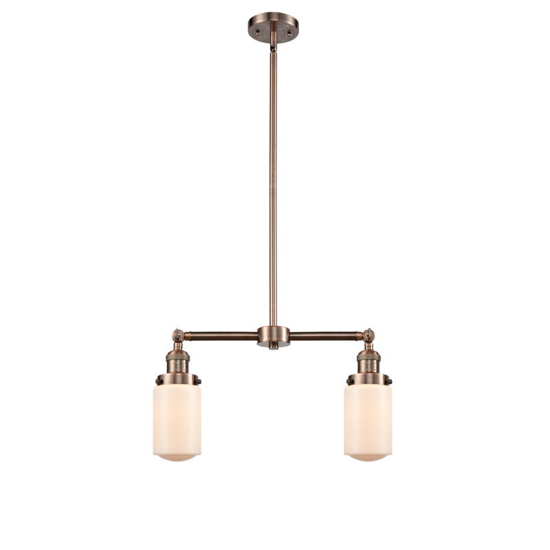 Saroyan 2 - Light Kitchen Island Pendant, Matte White, Antique Copper