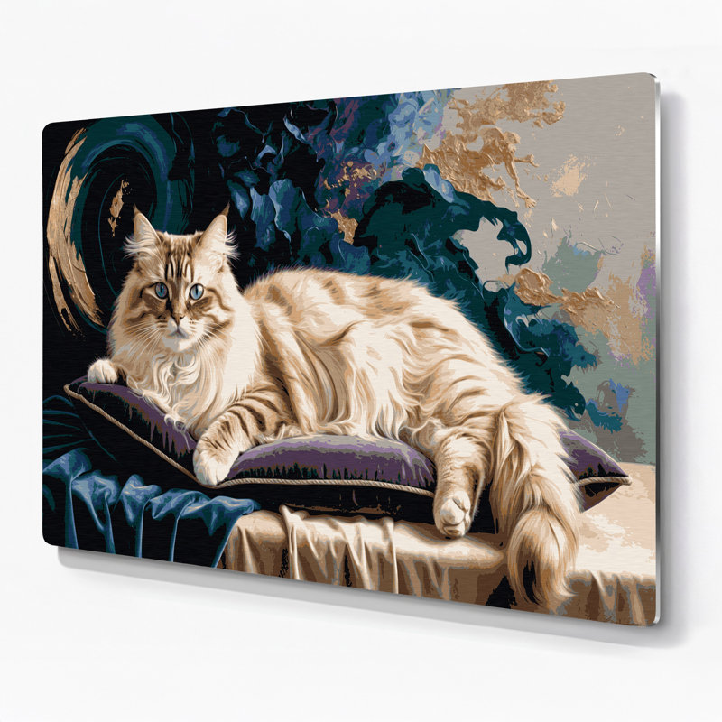 Chats, art mural bleu himalayen, H 16 po x l 20 po