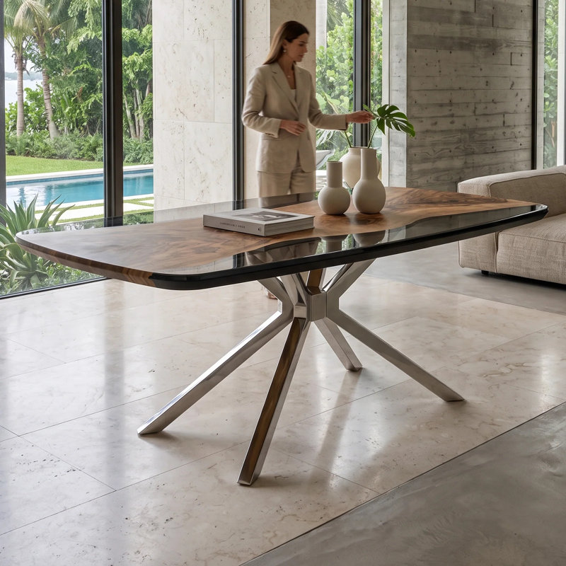 Table de salle à manger Alcantara, L 48 po x L 120 po
