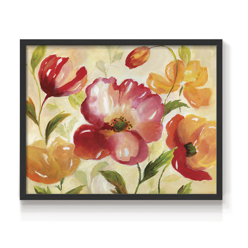 Jardin Rouge -Framed Print - Restickable, H 16 po x l 20 po, Noir, noir, noir, noir