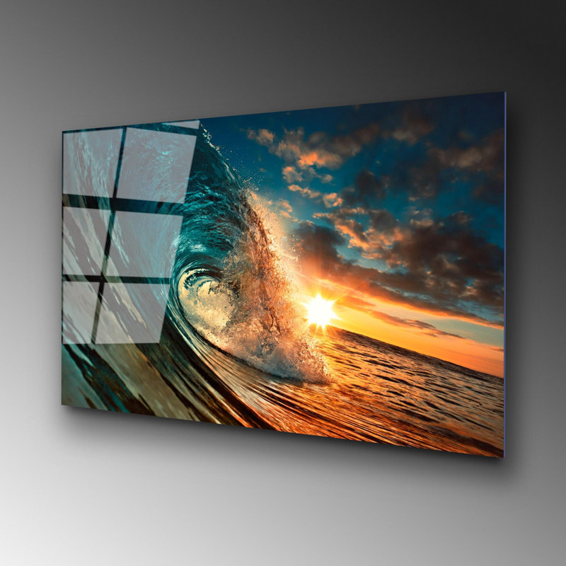 Superbe peinture murale en verre trempé 27,6 po x 39,4 po | 100% verre trempé, épaisseur: 0,16 pouce | Décoration élégante pour le salon ou le bureau, durable et facile à nettoyer, idée de cadeau parfaite