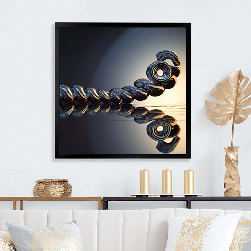 " Quantum Entanglement Futuristic Bliss ", Black Single Picture Framed, 16" H x 16" W x 1" D