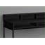 Bureaux, bureau d'ordinateur moderne de L 48 po avec huche et amp; Tablettes de rangement | Stratifié noir | Métal noir