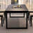 Modern simple black solid wood dining table-2086739932