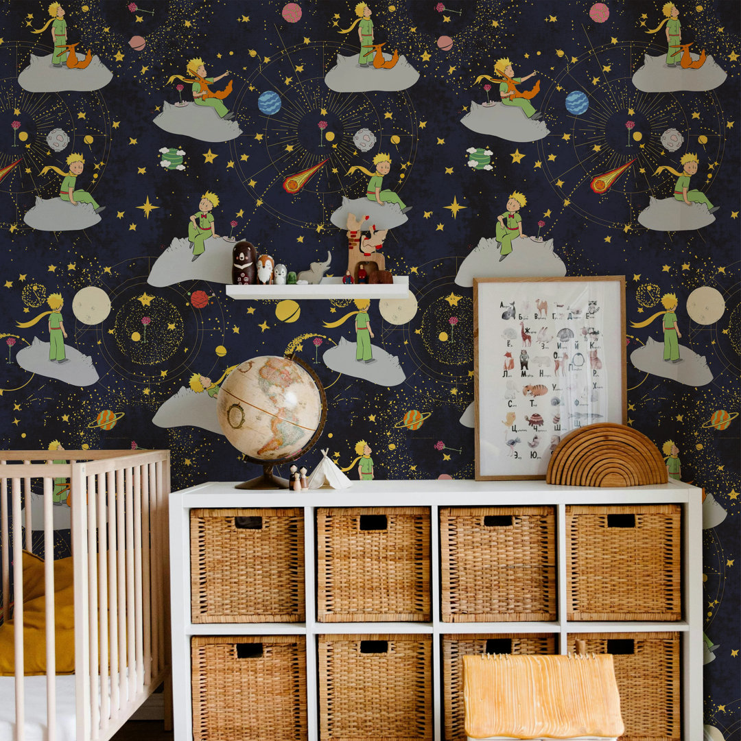 The Little Prince Wallpaper, Deep Blue Galaxy Nursery