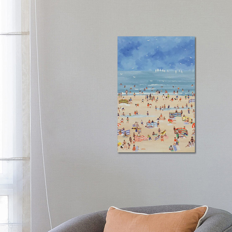 Plage - reproduction d'art mural - toile tendue, H 26 po x l 18 po