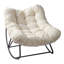 Chaise berçante surdimensionnée en rotin brun Papasan