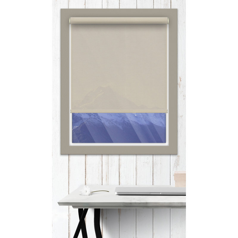Rideau roulant semi-transparent sans cordon, Taupe, l 41 po x L 72 po