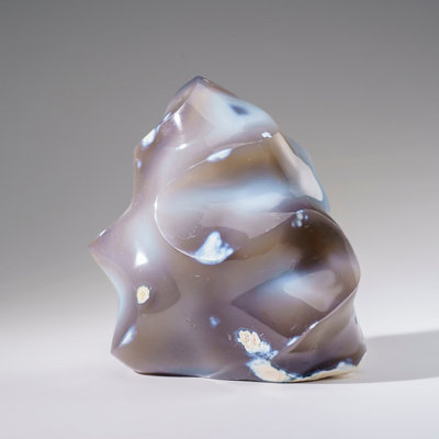 Genuine Polished Blue/Brown/Gray/White Chalcedony Orca Stone Flame Freeform (2.2 Lbs)