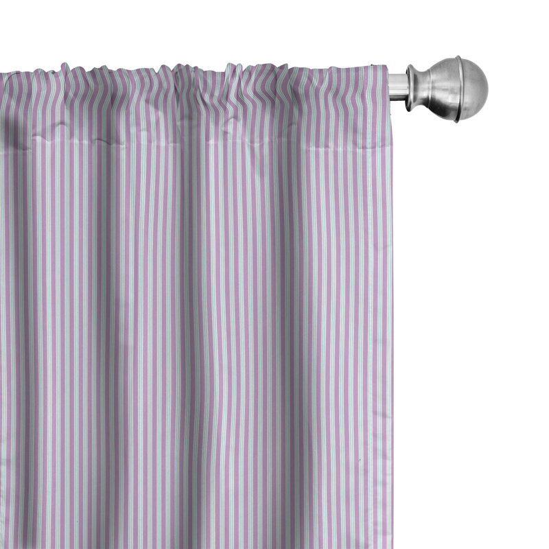 Pinstripe Striped Semi-Sheer Rod Pocket Curtain Panels, 28" x 95"