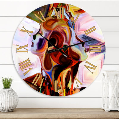 Union des visages d'homme et de femme II - Horloge murale moderne