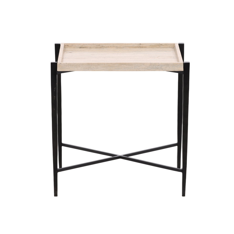 Rice End Table Travertine