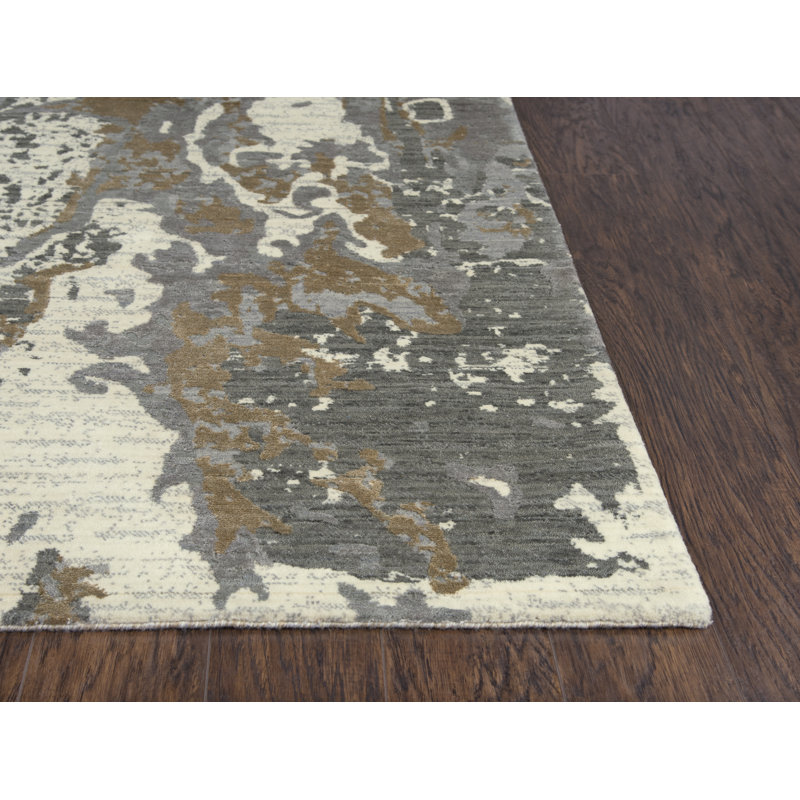 Tapis beige/brun/gris en laine Brumfield, Tapis de couloir 2 pi 6 po x 8 pi
