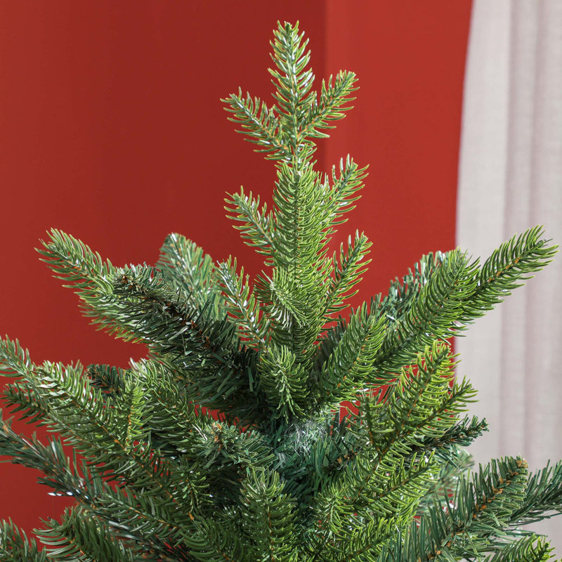 Arbre de Noël artificiel à charnière 7 pi avec 2445 pointes et support en métal pliable